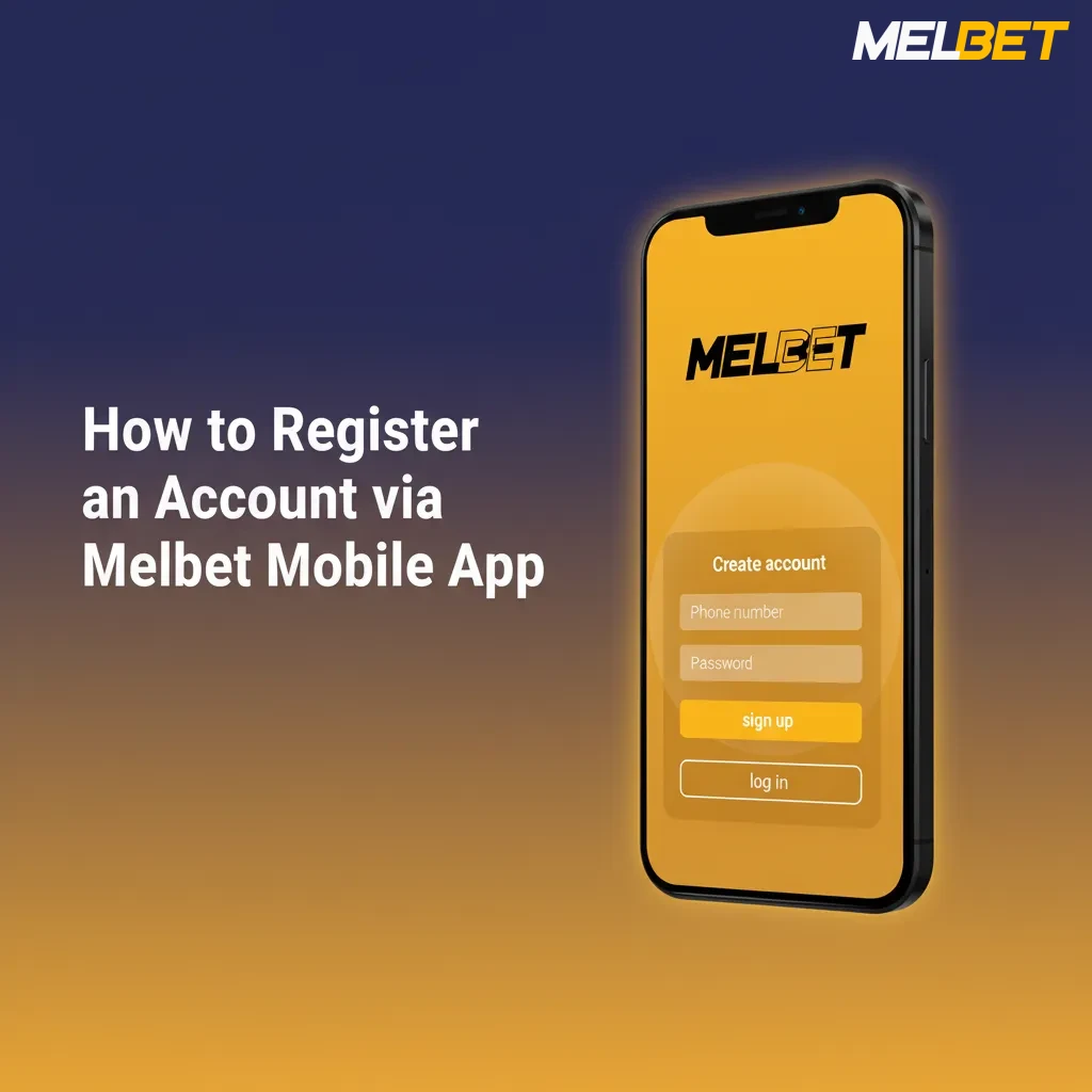 How to register on Melbet app: tap Register, choose mobile or email, set password, pick INR, add promo code, verify.