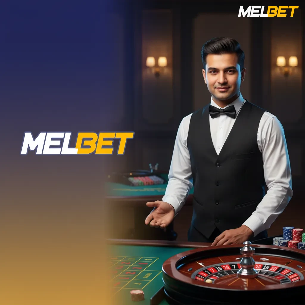 Melbet live casino with HD dealer streams; Live Blackjack, Roulette, Baccarat, Teen Patti, Andar Bahar tables.
