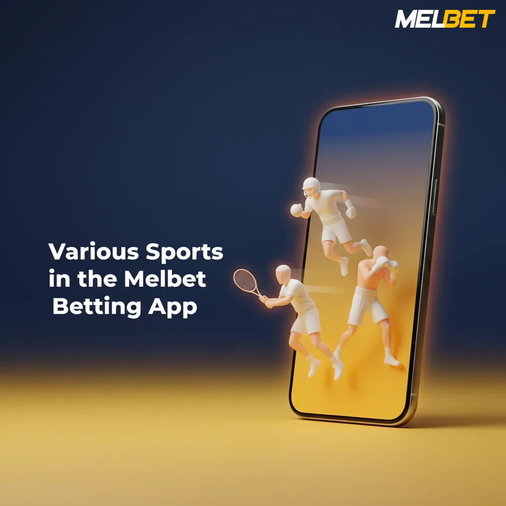 Melbet app showing LIVE and LINE betting on cricket, football, tennis, kabaddi, esports, and more, with fast-updating markets
